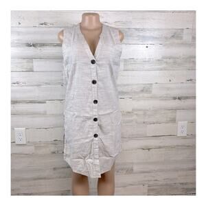 Calligraphie linen cotton blend lagenlook sleeveless tunic size medium